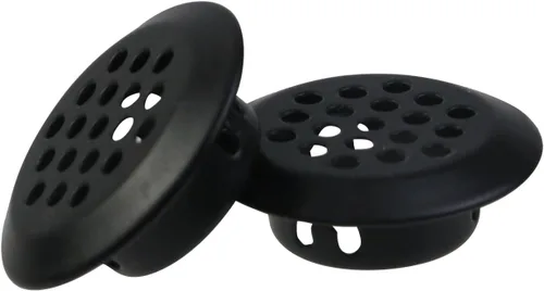 Vista 3 de MY MIRONEY 10 rejillas de ventilación circulares negras de 0.8 pulgadas de acero inoxidable con agujero de malla redonda para gabinetes, armarios