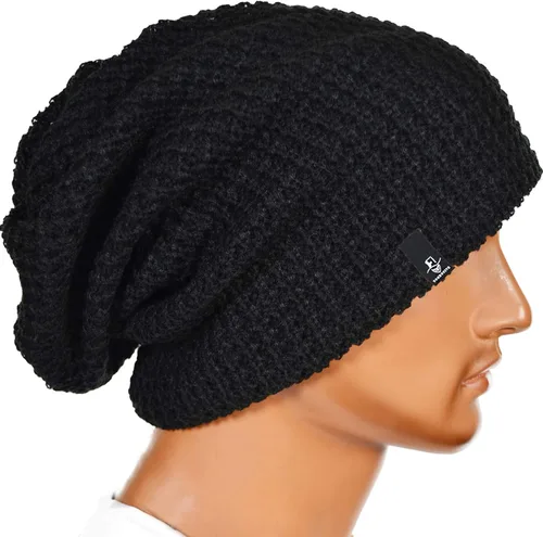 Vista 2 de FORBUSITE - Gorro holgado de punto para hombre, de gran tamaño, para verano e invierno B08