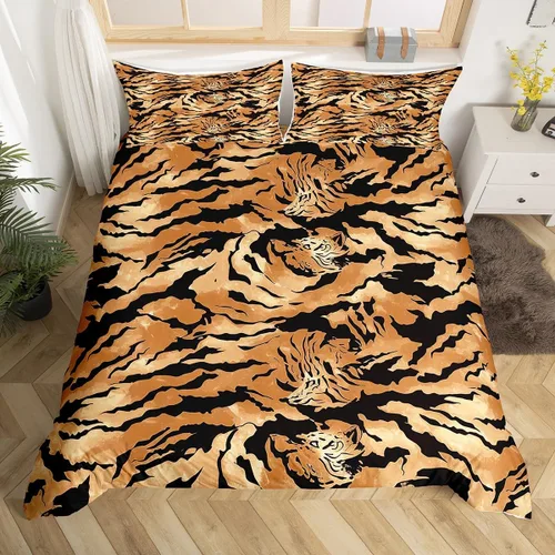 Vista 10 de Juego de ropa de cama de piel de vaca para niños y niñas, funda de edredón con estampado de estrellas de piel de vaca occidental, funda de edredón