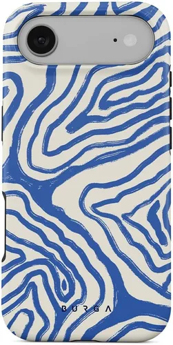Vista 72 de BURGA-Funda p/teléfono compatible c/iPhone 14 Plus, carcasa rígida híbrida de 2 capas + Funda protectora de silicona, almendras latte a lunares