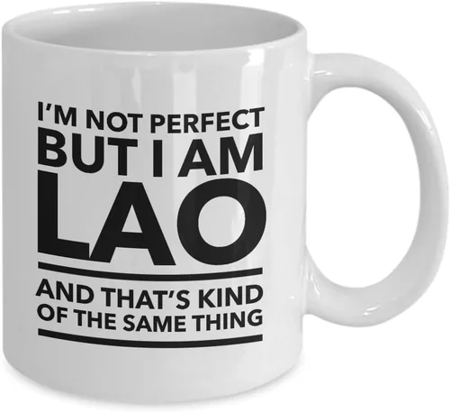 Vista 2 de Taza Lao - No soy perfecto, pero soy Lao y eso es lo mismo - Taza de café Lao - Regalo de Laos