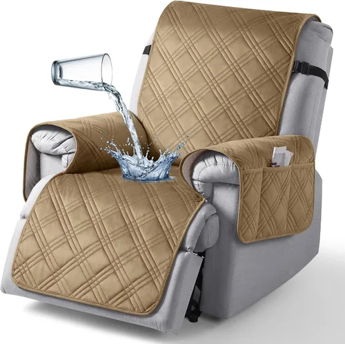 Vista 35 de TAOCOCO Funda para silla reclinable 100% impermeable que se mantiene en su lugar, fundas reclinables para sillas reclinables pequeñas con bolsillo