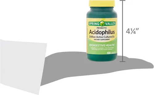 Vista 7 de Suplemento Spring Valley Acidophilus, probióticos para mujeres y hombres, apoya la salud digestiva, 100 unidades, 2 mil millones de cultivos activos