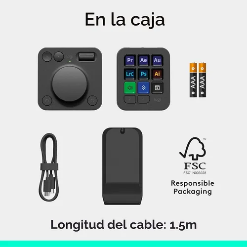 Vista 11 de Logitech MX Creative Console, 9 teclas LCD personalizables, accesorios Stream Deck, dial de control para diseño gráfico, Adobe, Zoom, Spotify