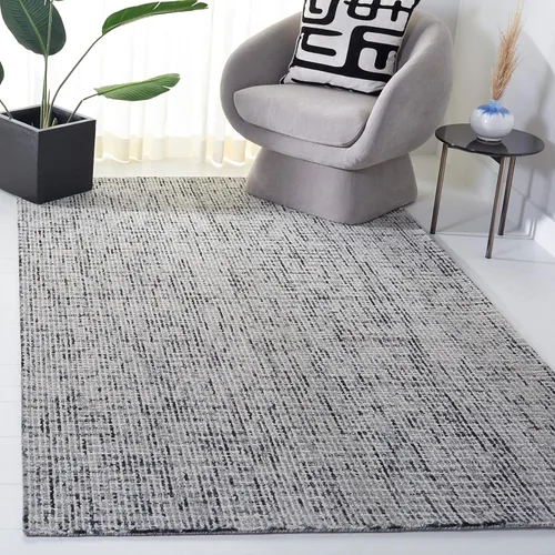 Vista 22 de SAFAVIEH Abstract Collection - Alfombra decorativa, 2 x 3 pies, color negro y marfil, lana hecha a mano, ideal para zonas de alto tráfico