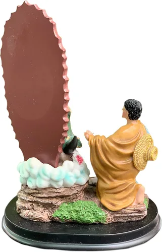 Vista 3 de Figura religiosa de Nuestra Señora de Guadalupe con San Juan Diego de 12 pulgadas de alto