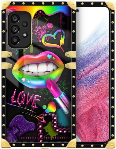 Vista 90 de Funda compatible con Samsung Galaxy A03S 4G, TPU suave de lujo y parte trasera de policarbonato duro para niñas y mujeres, funda protectora a prueba