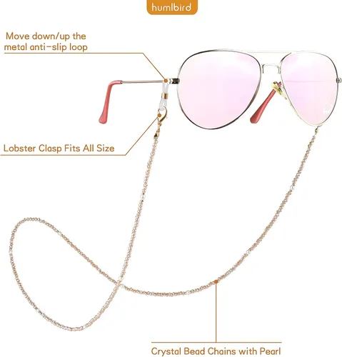 Vista 4 de humlbird Collar con cuentas de cristal curativo collar con perlas para mujer