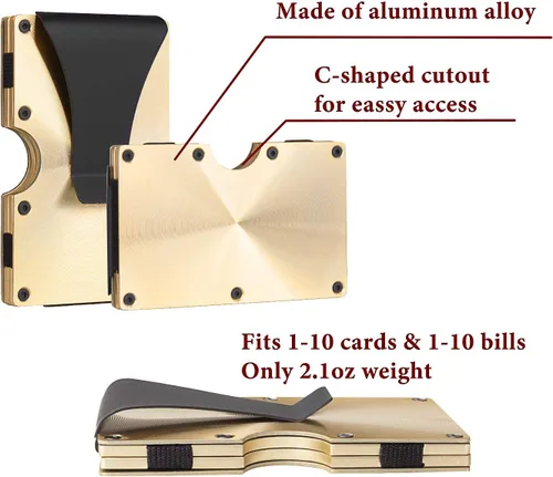 Vista 4 de Billeteras de metal personalizadas, regalos para papá, hijo, padrinos de boda, regalo de padrino de boda, cartera grabada con clip para dinero