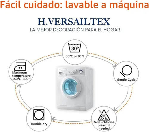 Vista 7 de H.VERSAILTEX Funda elástica para futón sin brazos, funda protectora elástica para sofá cama, textura rica en elastano, pequeños cuadros de tela Negro