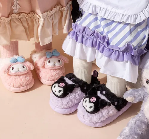 Vista 3 de Pantuflas Kawaii para mujeres y niñas, mullidas, bonitas, para casa, cálidas, esponjosas, para interiores y exteriores