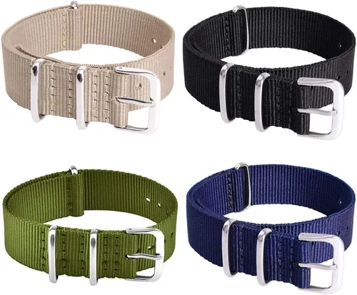Vista 3 de Ritche - Correas de nailon balísticas militares de 16, 18, 20, 22 y 24 mm.Repuesto de nailon para hombres y mujeres (4 paquetes).