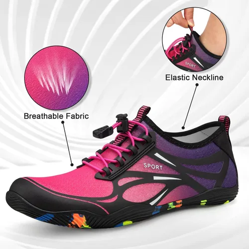 Vista 2 de ATHMILE Zapatos de agua para hombres y mujeres, zapatos de río para adultos, natación, playa, lago, piscina, calcetines acuáticos, de secado rápido