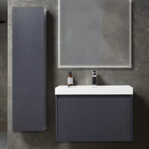 Vista 14 de Blossom Lavabo de baño de 20 pulgadas con tocador, todo en madera montado en la pared, gabinete flotante de baño con tocador con fregadero