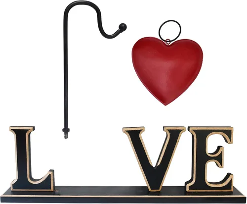 Vista 6 de Letrero de Amor de Madera Rústica Decoración de Mesa Independiente Bloque de Letras Recortadas Centro de Mesa Letrero Decorativo de Palabras Repisa