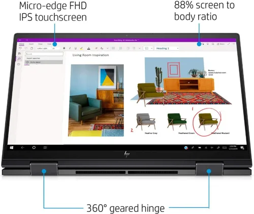 Vista 9 de Laptop HP Envy x360 2020 2 en 1, pantalla táctil Full HD de 15.6 pulgadas, procesador AMD Ryzen 5 4500U de hasta 4.0 GHz, memoria de 8 GB, SSD PCIe