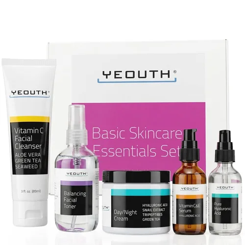 Vista 9 de YEOUTH Set de cuidado de la piel: suero de ácido hialurónico con vitamina C, tónico facial, hidratante facial, kit de cuidado de la piel