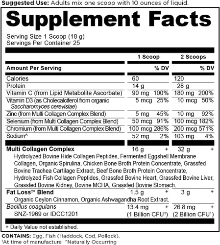 Vista 9 de Ancient Nutrition Péptidos de colágeno hidrolizados avanzados, proteína en polvo magra con probióticos y vitamina C, canela, para mujeres y hombres