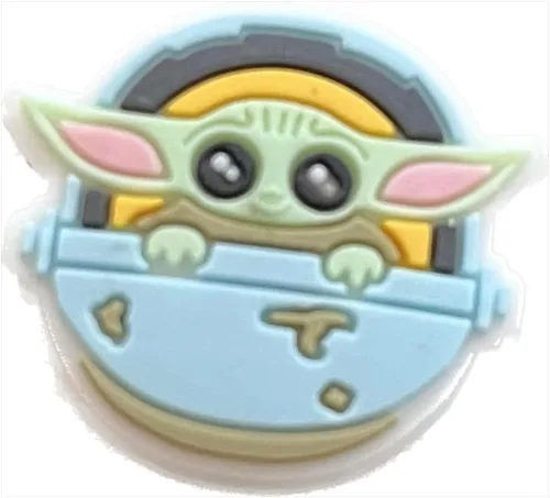 Vista 2 de Dijes unisex para zapatos para adultos Star Wars Baby Yoda, personajes para zapatos para niños y niñas, Caucho, No es una piedra preciosa