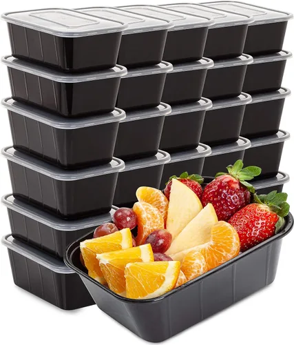Vista 8 de Prep_Naturals_circles_containers BPA-Free Plastic Meal Prep Containers - Airtight Lids, Microwave & Freezer Safe for Portion Control