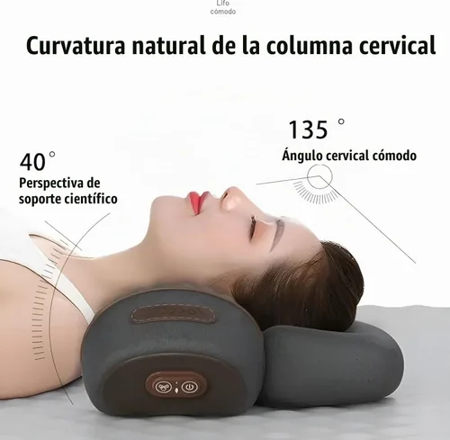 Vista 6 de Almohada de masaje cervical con calefacción 3 en 1 Soporte cervical de espuma viscoelástica Almohada de relajación para el hogar y la oficina