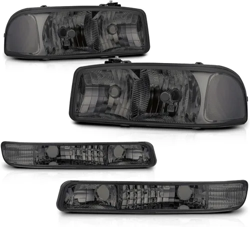 Vista 13 de M-AUTO Switchback - Tira de faros delanteros LED DRL de 4 piezas + lámparas de parachoques compatibles con GMC Sierra 1500 99-07, 99-04 2500, 01-07