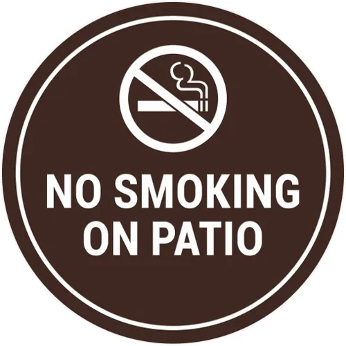 Vista 24 de Signs ByLITA Cartel de "No fumar en el patio" (Negro) - Pequeño
