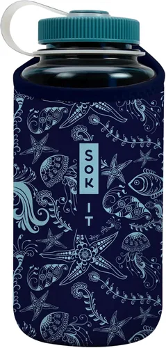 Vista 227 de Sok It BotlSok Funda para botella de agua con cubierta de neopreno aislante (Floral abstracto, se ajusta a CamelBak o Nalgene de 12 onzas)