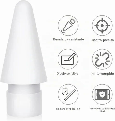 Vista 4 de Puntas de repuesto para Apple Pencil de 1ª generación, 2ª generación, lápiz Pro/USB-C, puntas de iPencil mejoradas, 2 piezas
