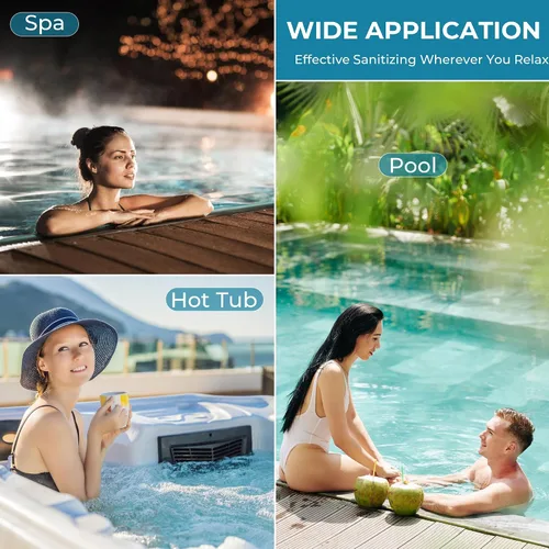 Vista 10 de Tabletas de bromo de 1 pulgada y 1.2 libras para bañera de hidromasaje de spa, desinfectante químico bromante para spas, jacuzzis o piscinas