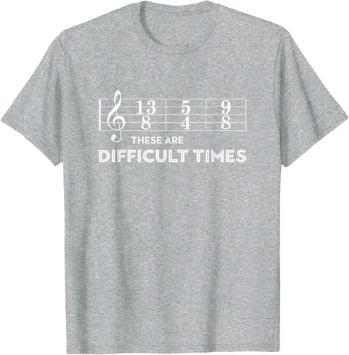 Vista 37 de Musician - Camiseta con texto en inglés "These are Difficult Times", talla S