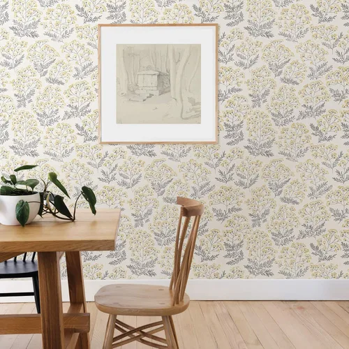 Vista 2 de NuWallpaper, Wethersfield - Papel tapiz autoadhesivo, amarillo, amarillo, moderno, autoadhesivo, 20.5 pulgadas x 18 pies