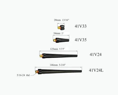 Vista 3 de RIVERWELD TIG Kit de tapa trasera 41V33 41V35 41V24 41V24L Fit DB PTA SR WP 9 20 25 TIG Antorcha de soldadura 4pcs