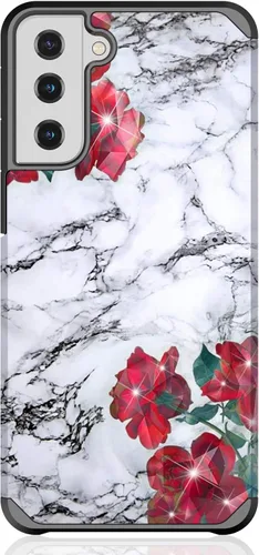 Vista 5 de Rosebono - Funda compatible con Samsung Galaxy S21 Plus 5G, delgada, híbrida, a prueba de golpes, funda rígida a prueba de golpes, diseño gráfico a