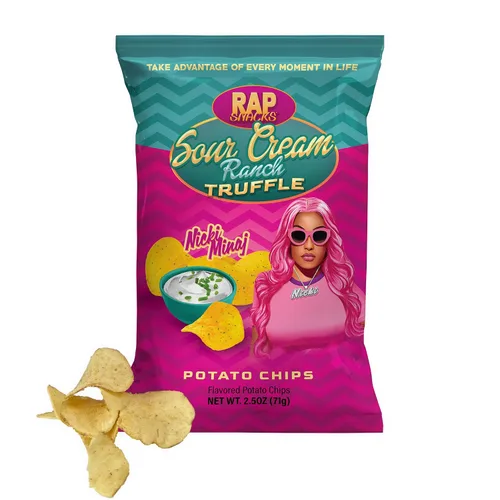 Vista 18 de Rap Snacks Lil Baby - Queso cheddar + papas fritas de crema agria, bolsas de 2.5 onzas, paquete de 6