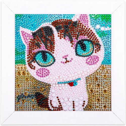 Vista 15 de QEUOYSS Kit de arte de diamantes para niños con marco de madera, arte y manualidades para niños de 6 a 8 a 10 a 12 años, fácil de hacer tú mismo