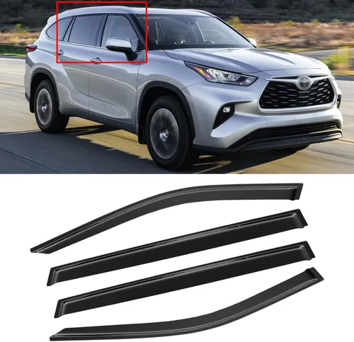 Vista 122 de Protectores de lluvia en canal para Jeep Grand Cherokee L 2021-2026, protectores de visera de ventana, deflector de ventilación, sombra viento humo