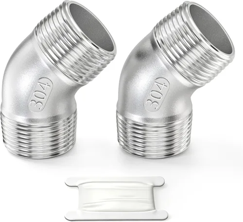 Vista 47 de TAISHER 2 piezas de acero inoxidable 304 accesorios de codo de 90 grados, tubo hembra NPT de 1 pulgada a 1 pulgada NPT hembra 304 accesorio