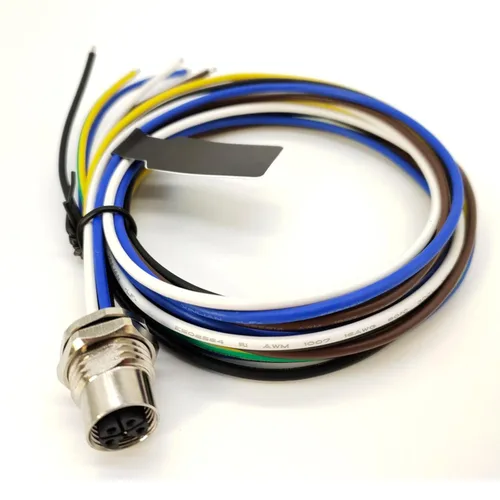 Vista 6 de M12 5 Pin 4+PE L Código Hembra Panel Receptáculo frontal M16X1.5 con cable de longitud de 3.3 ft