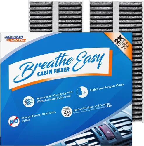 Vista 56 de Spearhead Odor Defense Breathe Easy - Filtro de cabina para AC y calentador Compatible con Chrysler 200 2015-17, Cherokee 2014-18 como OEM Hasta