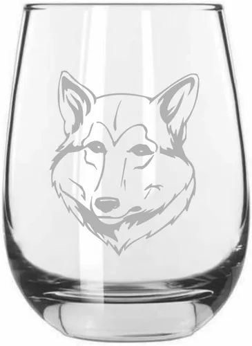 Vista 245 de Shar Pei (chino) - Vaso de vino sin tallo grabado para perro, 15.25 onzas