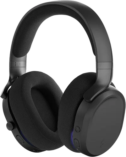 Vista 10 de Fractal Design Scape Dark - Auriculares inalámbricos para juegos de PC - Micrófono abatible para silenciar con cancelación de ruido - Duración