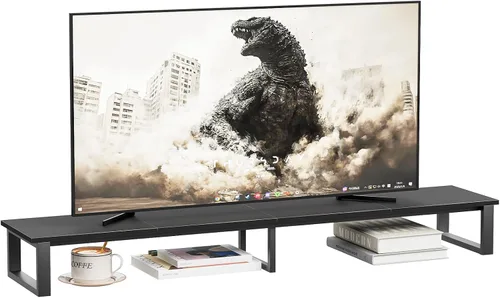 Vista 12 de aboxoo Elevador de TV de 45 pulgadas para TV de 32 a 60 pulgadas, estante elevador de TV, elevador de soporte de TV de mesa, mesa de monitor de Negro