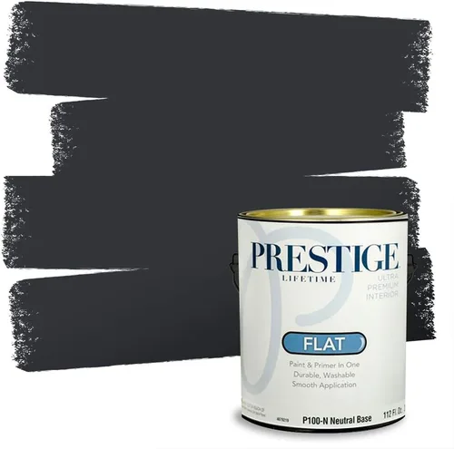 Vista 36 de PRESTIGE Pinturas Pintura Exterior e Imprimación en Uno, 1 Galón, Mate, Combinación Comparable de Sherwin Williams* Black Magic* SW6991-PCM