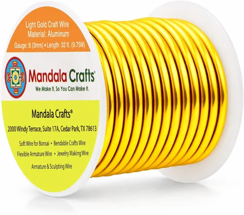 Vista 379 de Mandala Crafts - Alambre de aluminio anodizado de calibre 22 para hacer joyas - 137.2 m de alambre flexible surtido y coloreado - Doble para bonsái