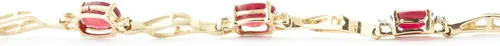 Vista 5 de Galaxy Gold GG Pulsera de tenis de oro amarillo macizo de 14 k Diamante rubí de 4.21 ct