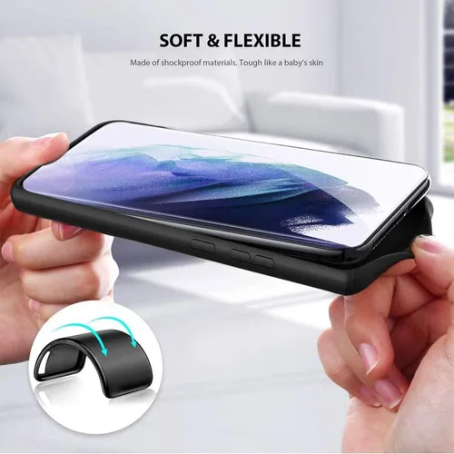 Vista 3 de Funda de teléfono para Umidigi Bison 2 Pro (6.5 pulgadas) con 1 protector de pantalla de vidrio templado, funda de silicona suave negra anticaída