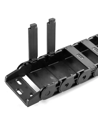 Vista 7 de QWORK R28 - Cadena de arrastre de cable de tipo semicerrado, paquete de 2 cadenas de plástico de alta dureza de 3.3 ft/3.28 pies de longitud, 0.709