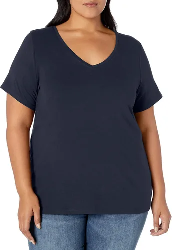 Vista 19 de Amazon Essentials - Camiseta de manga corta y cuello en V para mujer (disponible en tallas extragrandes)