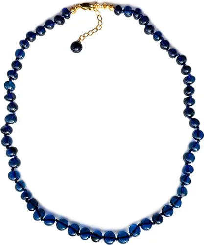 Vista 35 de Collar de ámbar para mujer con cierre de plata chapada en oro de 18 quilates, 19 pulgadas con extensor de 2 pulgadas, hecho a mano con cuentas